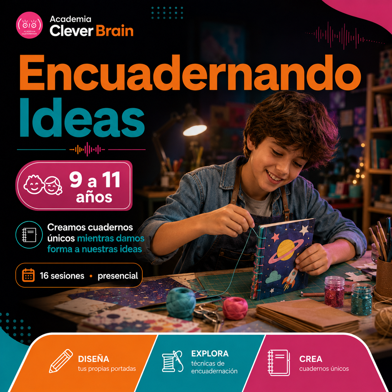 Encuadernando Ideas | Taller de encuadernación 9 a 11 años