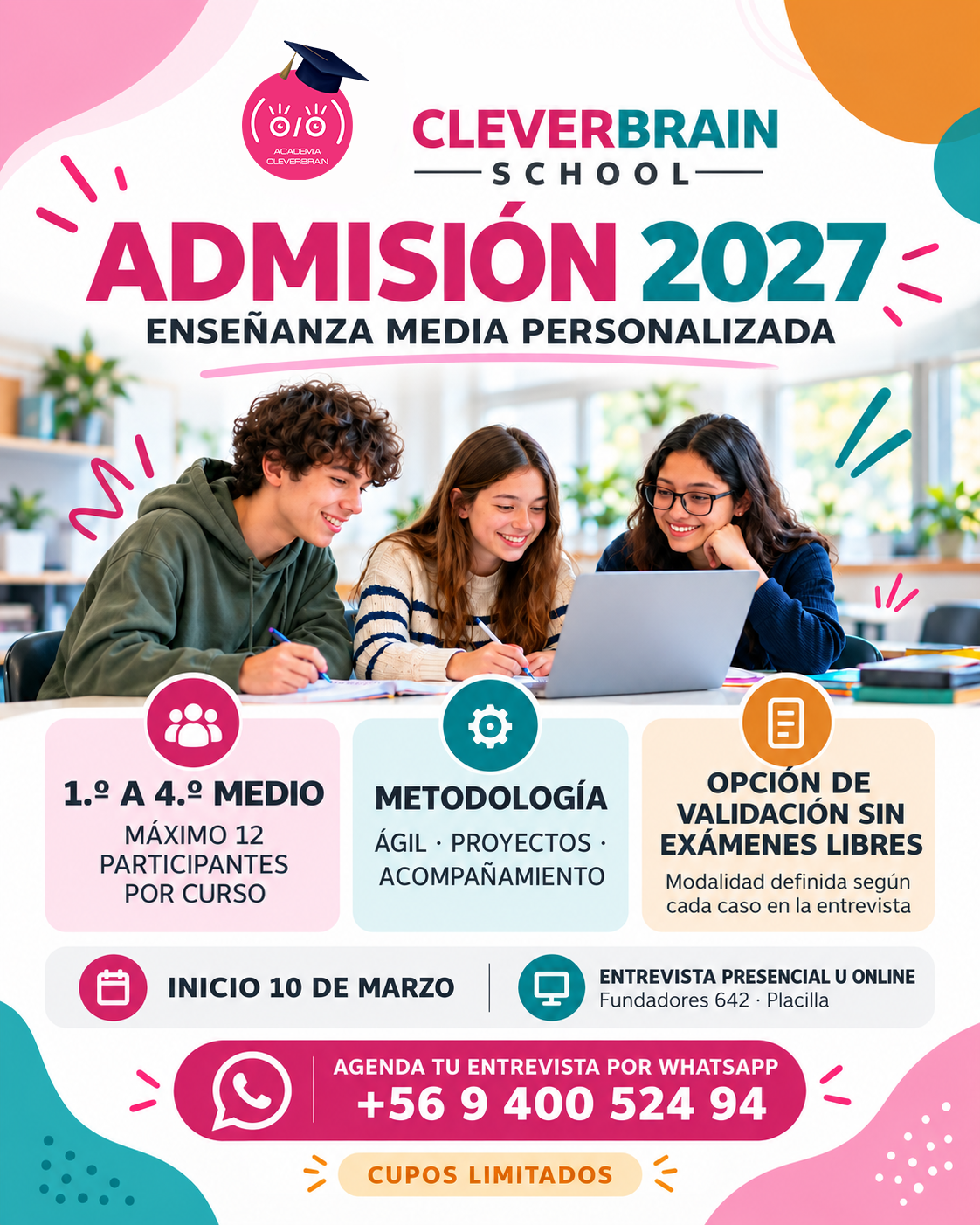 Admisión 2027 de CleverBrain School